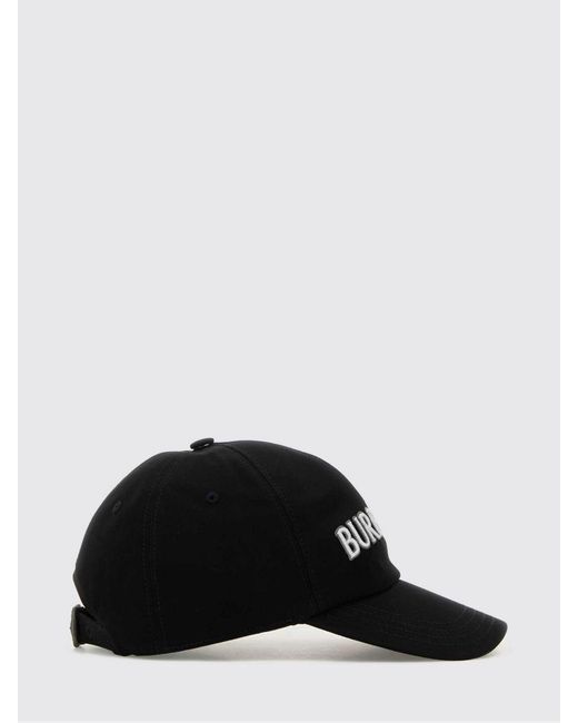 Burberry Black Cotton Twill Hat With Embroidered Logo
