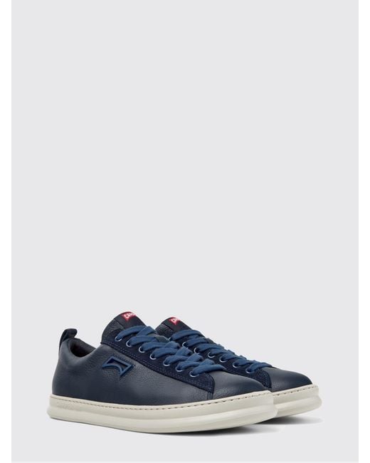 Camper Blue Runner Grain Leather And Suede Sneakers for men