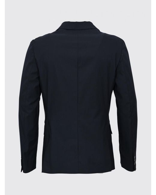 Paolo Pecora Blue Double-Breasted Cotton Blazer for men