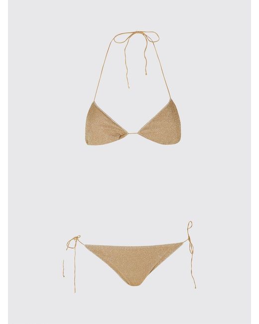 Oseree Natural Lurex Bikini Swimsuit