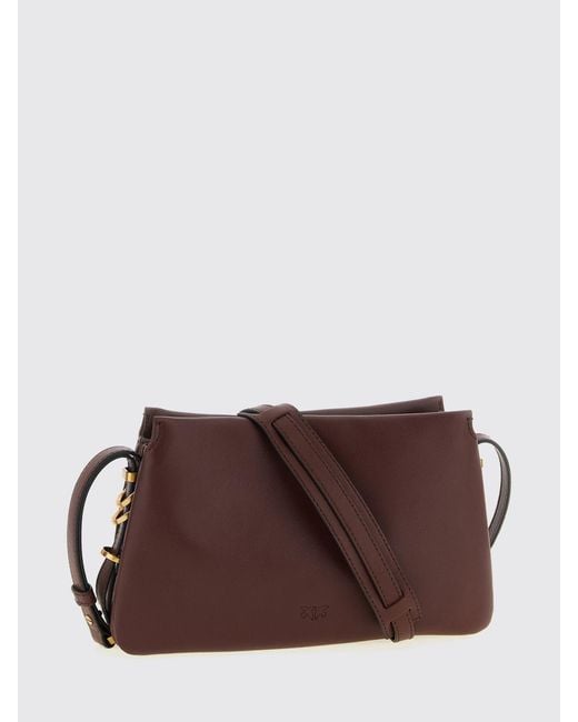 Pinko Brown Mini One, Two, Three Leather Bag