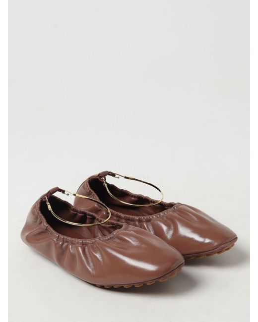 Fendi Brown Leather Ballerina Shoes