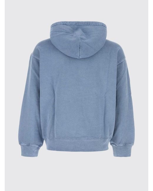 Carhartt Blue Cotton Logo Hoodie for men