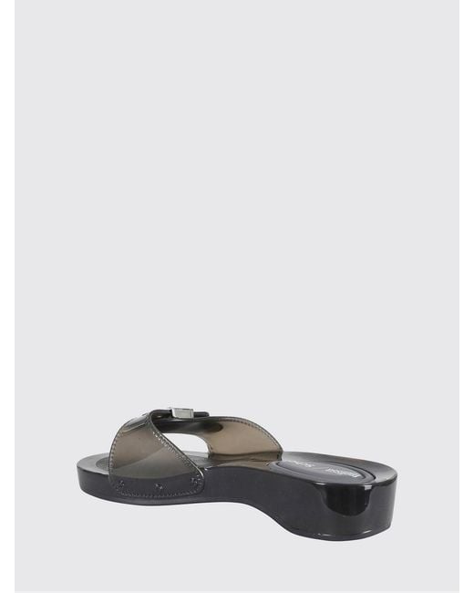 Melissa X Scholl White Pescura Pvc Mules Sandals With Adjustable Strap