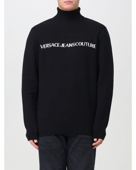 Maglione in misto cashmere di Versace in Black da Uomo