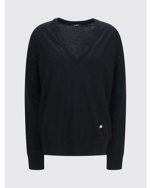 Balmain Blue V-Neck Jumper