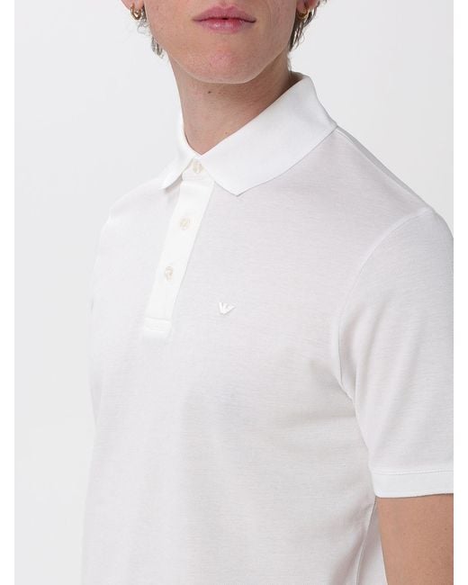 Emporio Armani White Cotton Polo Shirt for men