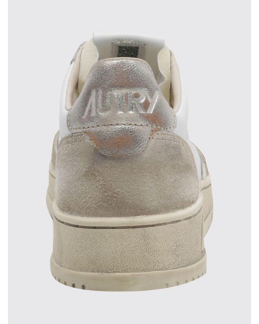 Autry White Medalist Low Super Vintage Calfskin Sneakers With Worn Effect for men