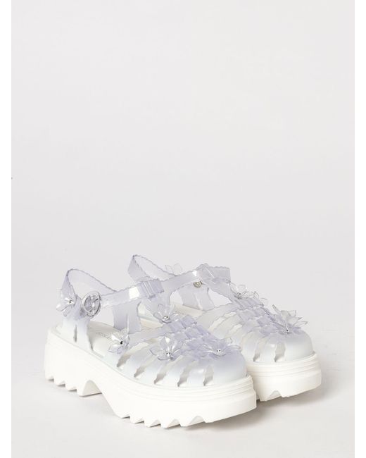 Melissa X Susan Fang White Possession Platform Sakura Sandals With Flower