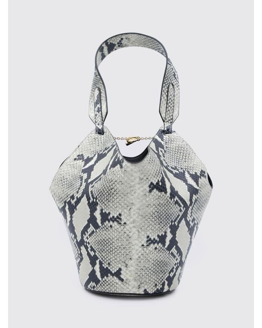 Khaite White Lotus Python Print Leather Bag