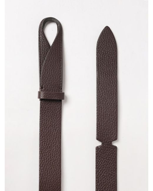 Orciani White Nobuckle Hammered Leather Belt for men