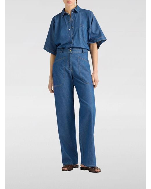 Momoní Blue MomonÌ High-Waisted Straight Leg Jeans