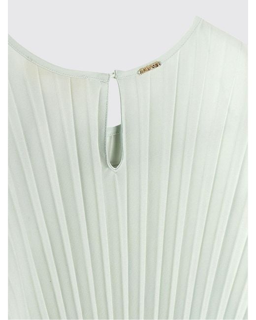 Twinset White Pleated Crêpe Long Dress