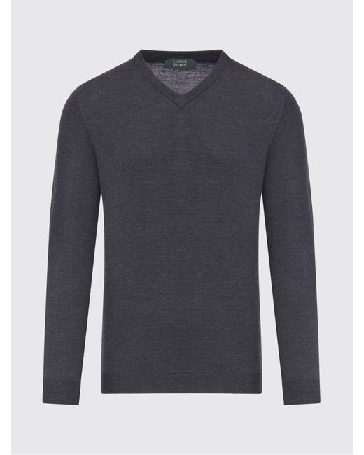 Zanone Blue V-Neck Sweater for men