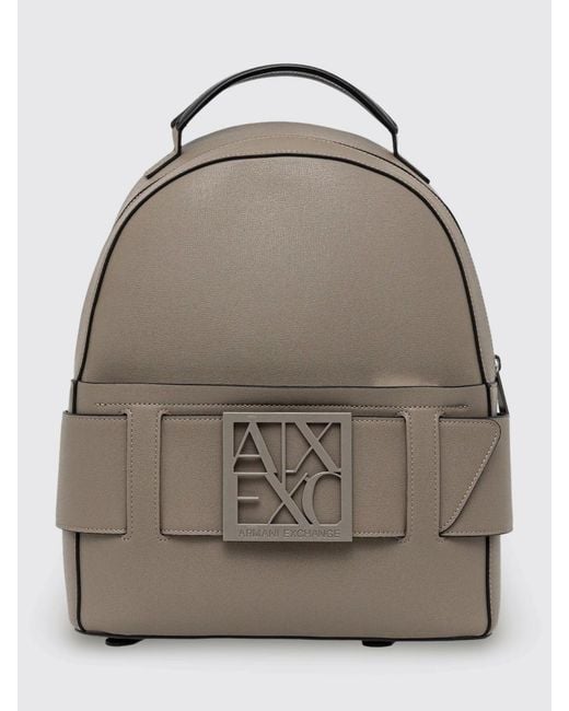 ARMANI EXCHANGE Gray Faux Leather Backpack