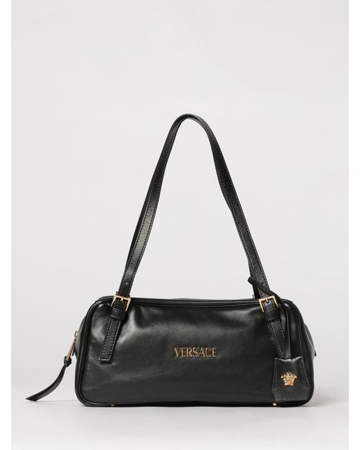 Versace Black Leather Tag Bag