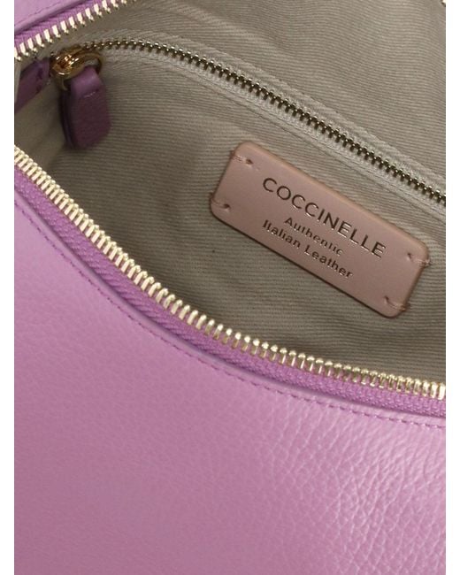 Coccinelle Purple Nory Grained Leather Pochette