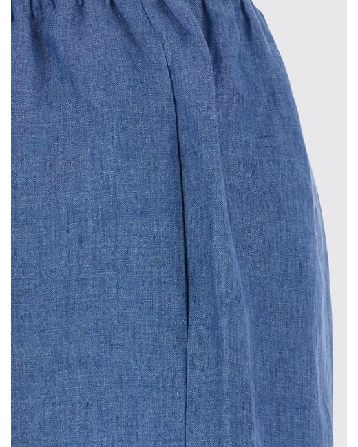 Rohe Blue High-Waisted Linen Wide-Leg Palazzo Trousers With Drawstring