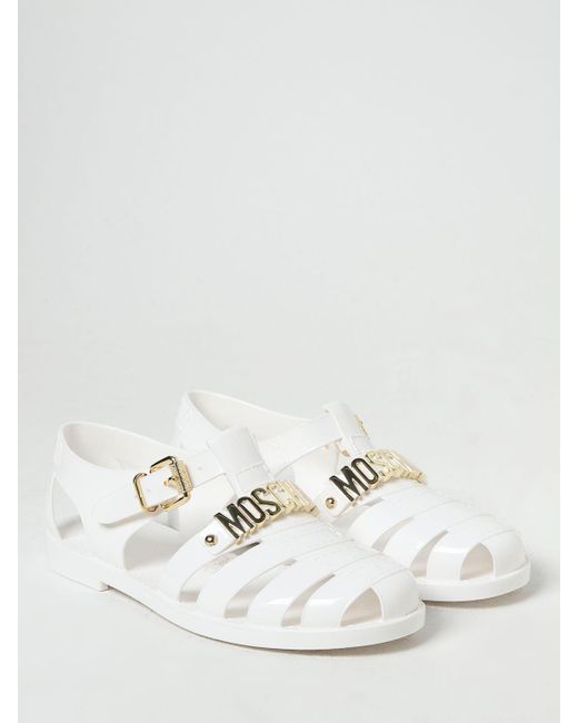 Moschino Couture White Flat Sandals