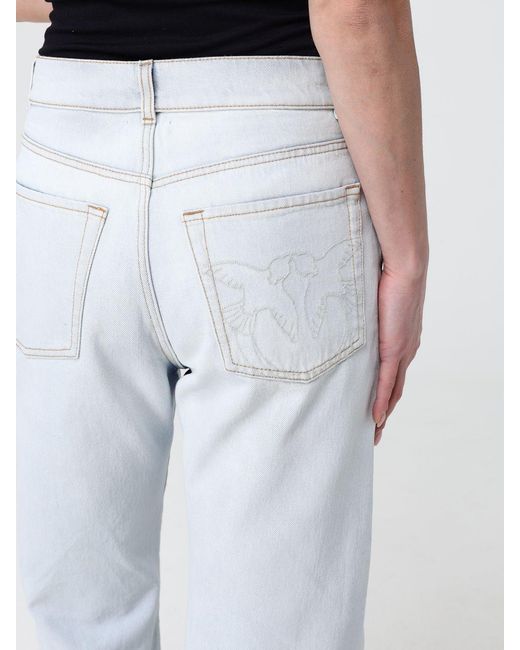 Pinko Blue Wide Leg Cotton Denim Jeans