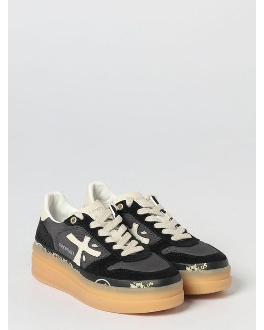 Premiata White Micol Suede Sneakers