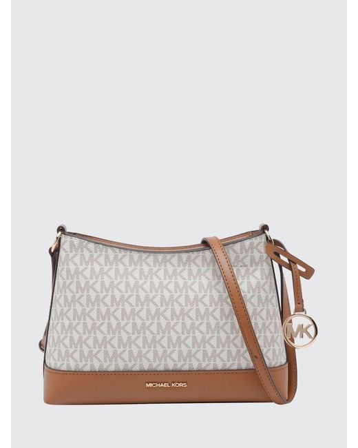 Michael Kors Gray Coated Cotton Bag With Printed Mk Monogram