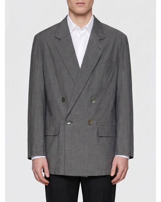 Magliano Gray Double-Breasted Cotton Blazer for men