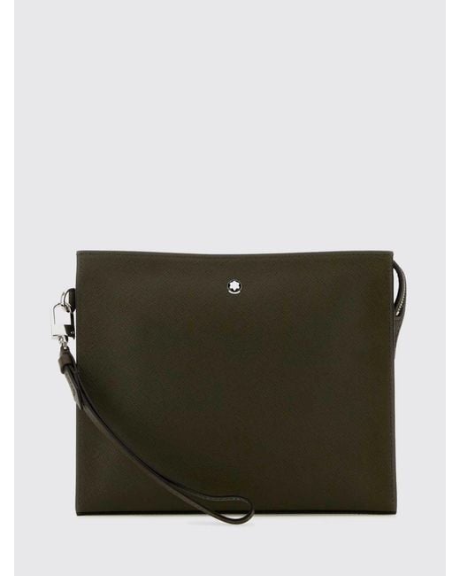 Montblanc Gray Sartorial Saffiano Leather Clutch for men