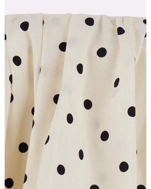 Top De Algodón Con Lunares, Hombros Descubiertos Y Tirantes Anudables MSGM de color White