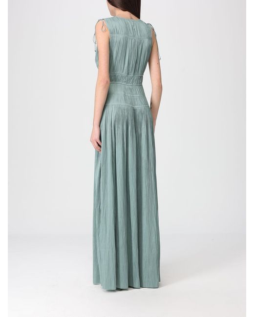 Ulla Johnson Green Tasneem Pleated Crepe Long Dress