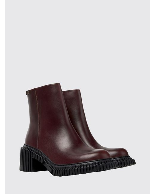 Camper Purple Pix London Leather Ankle Boots