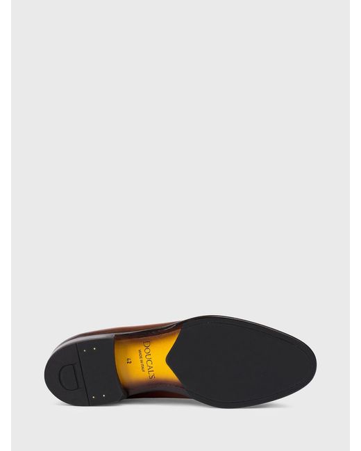 Doucal's Brown Leather Oxford Shoes for men