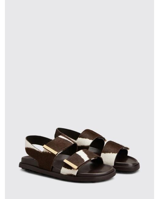 Tod's White Cow Print Pony Skin Sandals