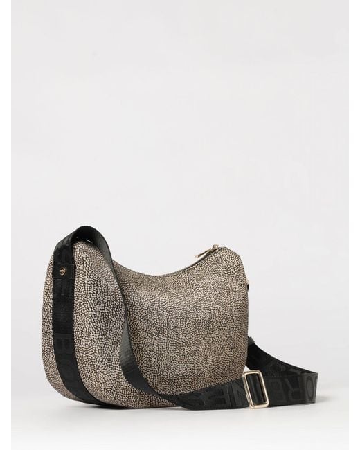 Borbonese Gray Luna Small Op Print Nylon Bag