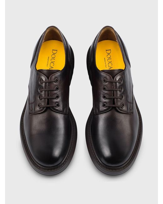 Doucal's White Leather Derby Shoes for men