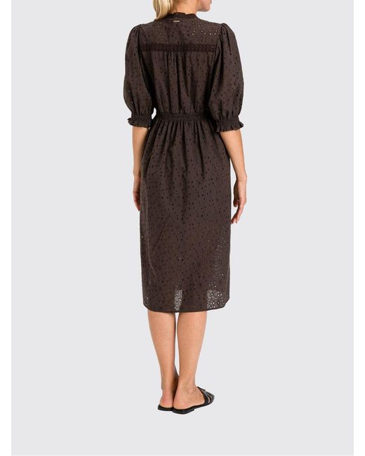 Twinset Brown Sangallo Midi Dress