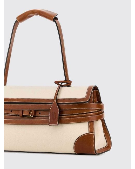 Moschino Natural Canvas And Leather Bag