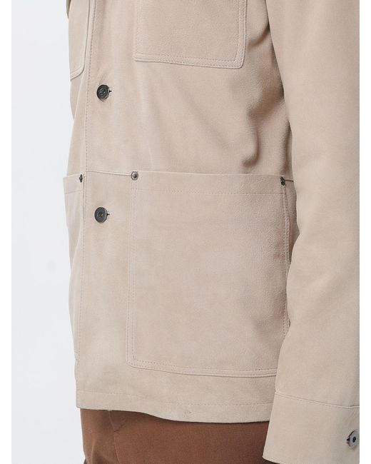 Paolo Pecora Natural Suede Leather Jacket for men
