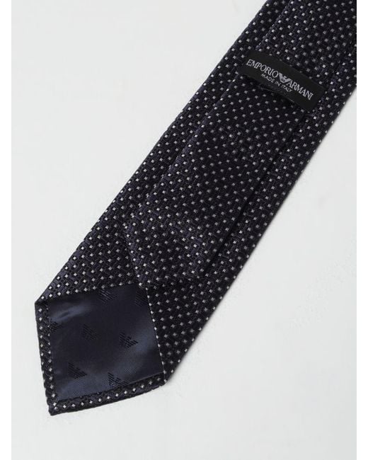 Cravatta in seta jacquard di Emporio Armani in Black da Uomo