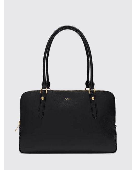 Furla Black Giulia Boston Large Shoulder Bag