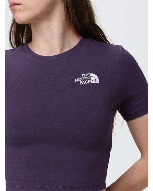 The North Face Purple Cropped Fit Stretch Cotton T-Shirt