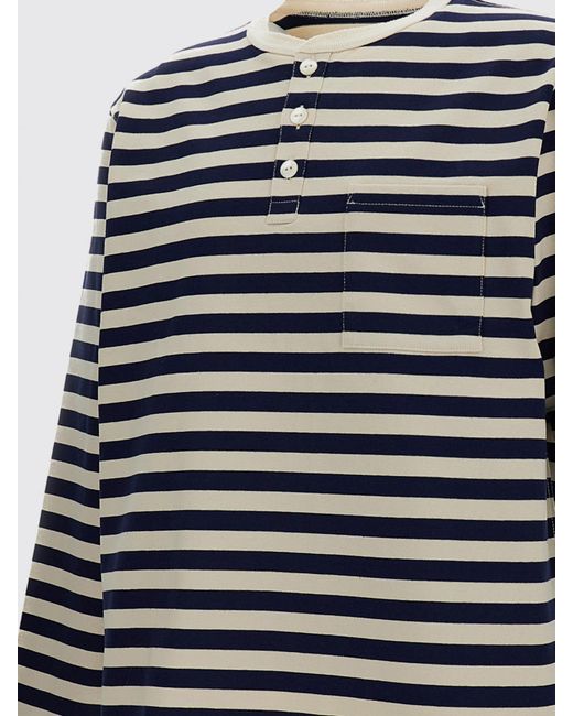 Junya Watanabe Gray Striped Cotton T-Shirt for men