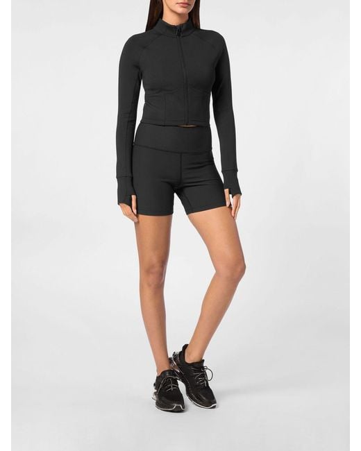 Philipp Plein Black Long-Sleeve Slim Fit Sports Top