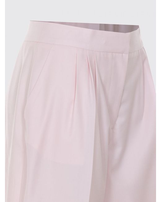 Twinset Pink Stretch Cotton Classic Trousers