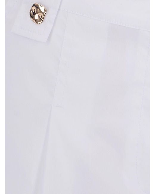 Liu Jo White Cotton Blend Shorts