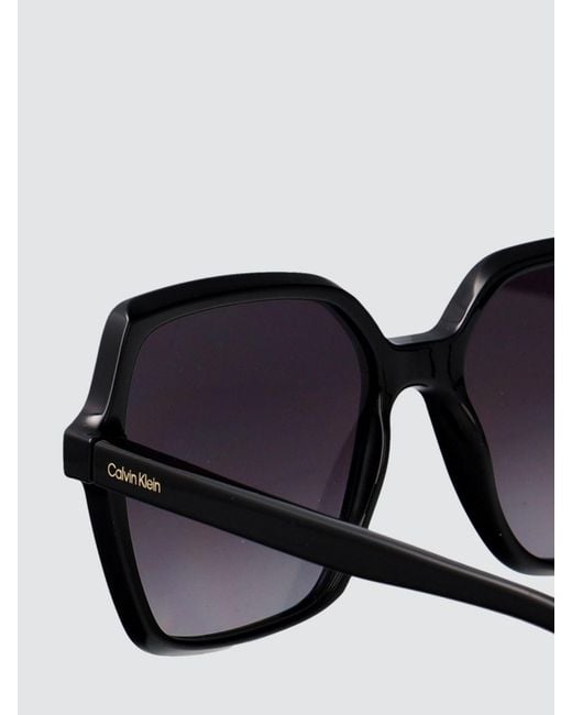 Calvin Klein White Rectangular Cat-Eye Sunglasses