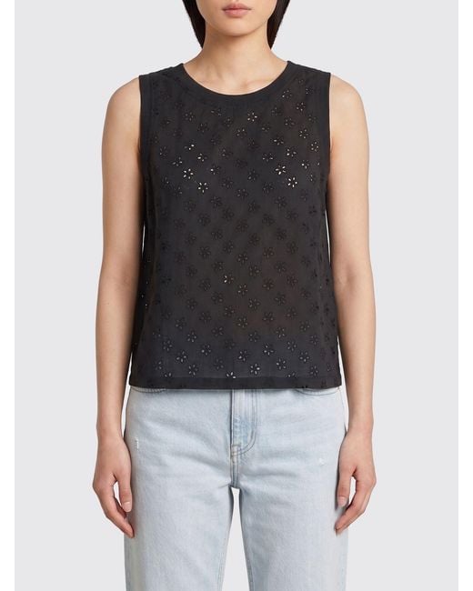 Semicouture Black Sangallo Top