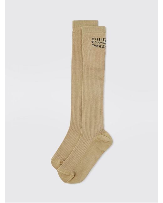 MM6 by Maison Margiela White Cotton Blend Socks With Numbers Logo