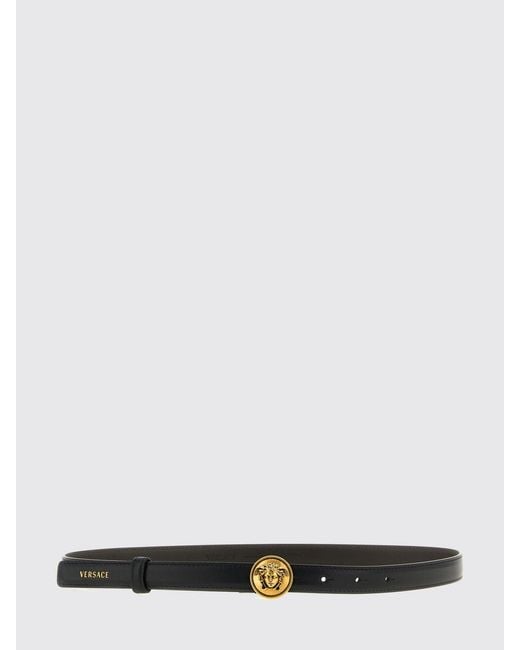 Versace White Gürtel Aus Kalbsleder Mit Monogramm-Schnalle Und Logo