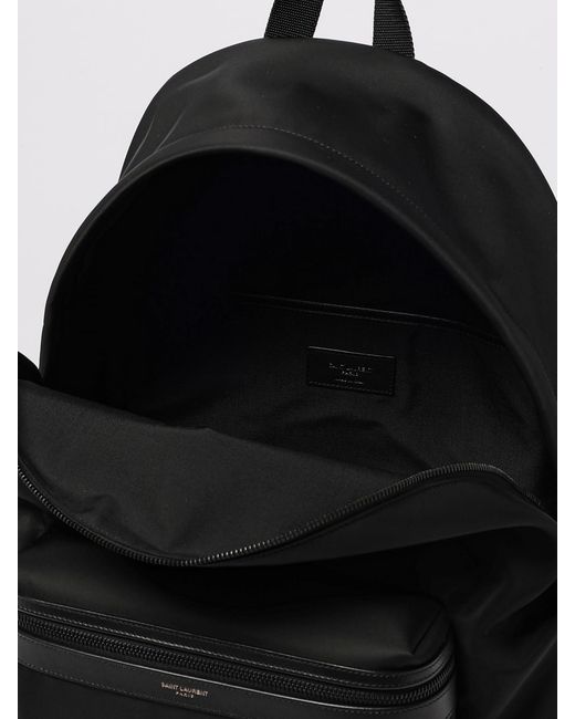 Saint Laurent Black Nylon And Leather Backpack for men